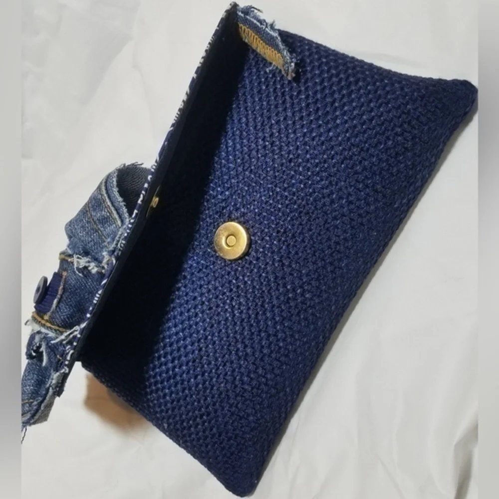 Tasty Raw Edge Denim “Bluesy Clutch” Bag